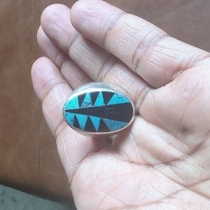 Zuni Navajo men's silver ring
